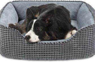 JOEJOY Dog Bed Medium Washable 25in, Super Soft Pet Beds and Cosy Plush Dog Bed for Dogs, Cats, Kittens and Puppies, 64 * 53 * 20CM